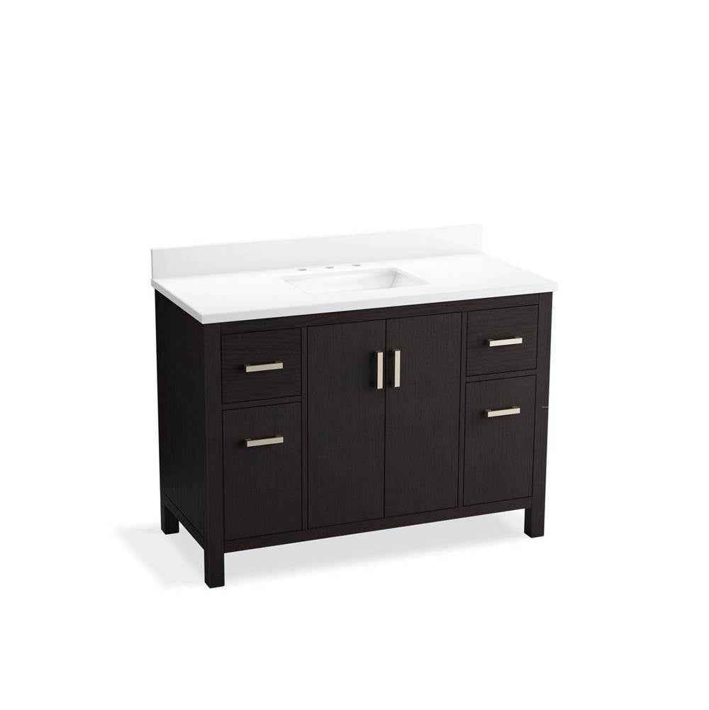 Kohler - Kresla 48'' bathroom vanity cabinet with sink and quartz top - Carbon Oak