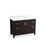 Kohler - Kresla 48'' bathroom vanity cabinet with sink and quartz top - Carbon Oak