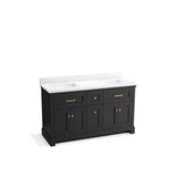 Kohler - CharlemontE 60'' bathroom vanity cabinet with sinks and quartz top - Ferrous Grey