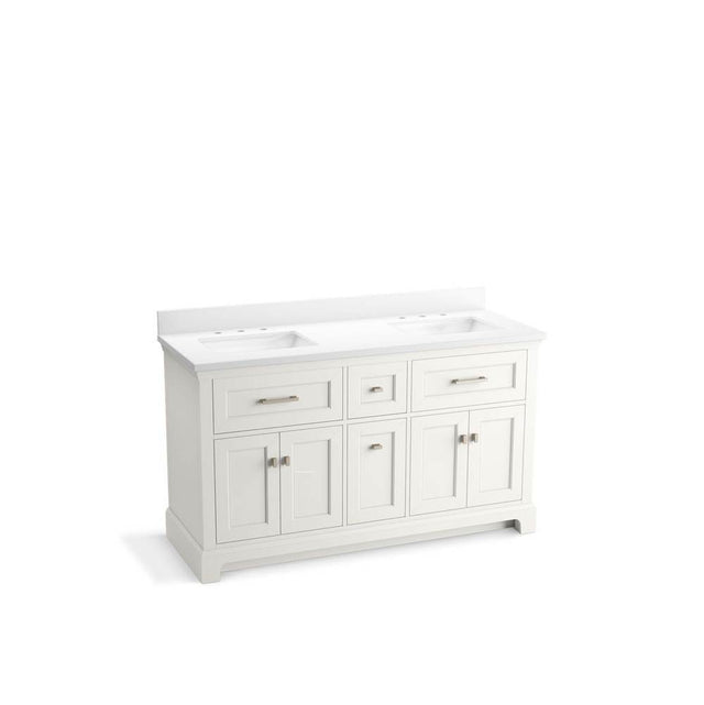 Kohler - CharlemontE 60'' bathroom vanity cabinet with sinks and quartz top - White