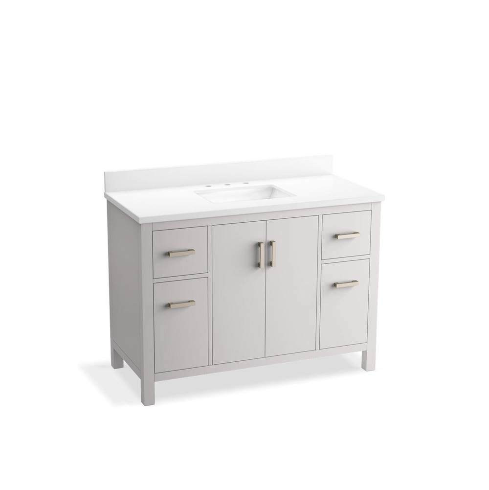 Kohler - Kresla 48'' bathroom vanity cabinet with sink and quartz top - Atmos Grey