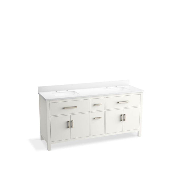 Kohler - Kresla 72'' bathroom vanity cabinet with sinks and quartz top - White