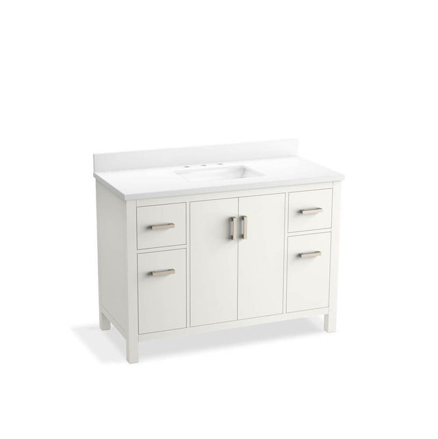 Kohler - Kresla 48'' bathroom vanity cabinet with sink and quartz top - White