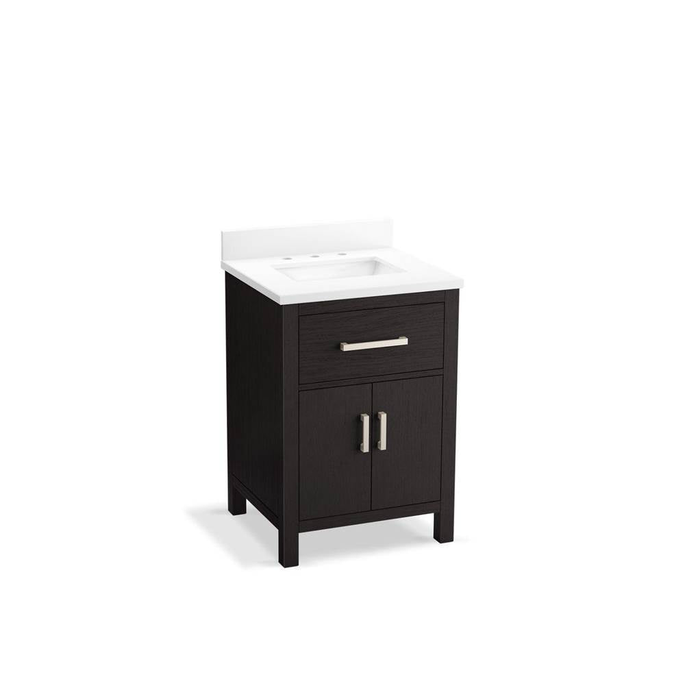 Kohler - Kresla 24'' bathroom vanity cabinet with sink and quartz top - Carbon Oak