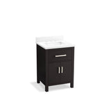 Kohler - Kresla 24'' bathroom vanity cabinet with sink and quartz top - Carbon Oak