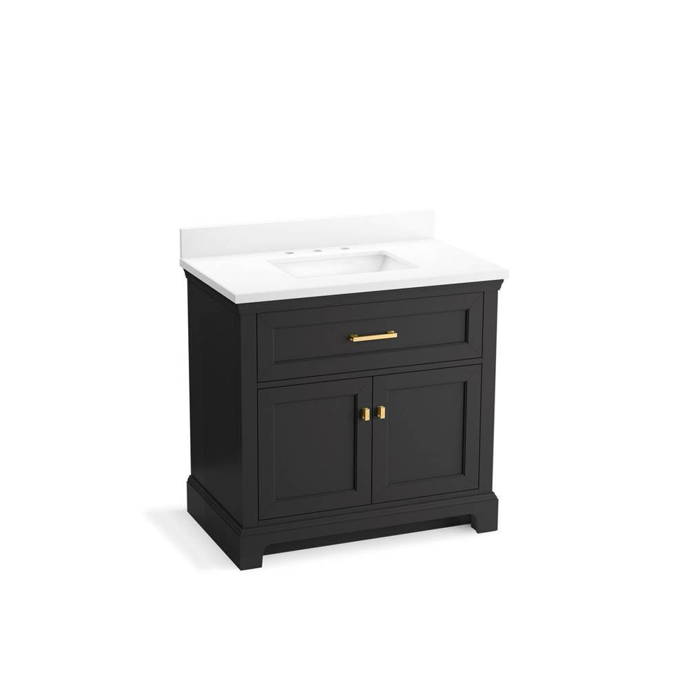 Kohler - CharlemontE 36'' bathroom vanity cabinet with sink and quartz top - Ferrous Grey