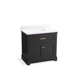 Kohler - CharlemontE 36'' bathroom vanity cabinet with sink and quartz top - Ferrous Grey