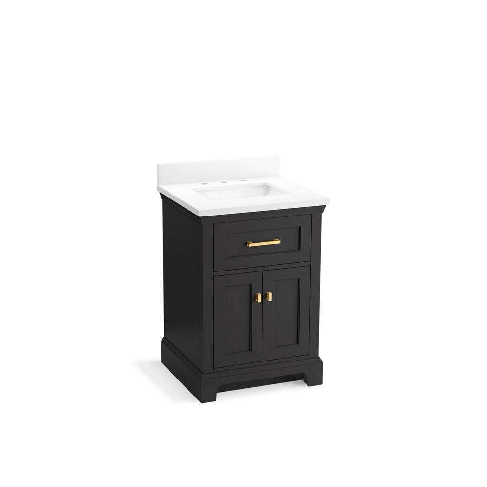 Kohler - CharlemontE 24'' bathroom vanity cabinet with sink and quartz top - Ferrous Grey