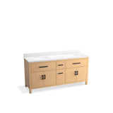 Kohler - Kresla 72'' bathroom vanity cabinet with sinks and quartz top - Light Oak