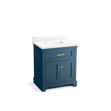 Kohler - CharlemontE 30'' bathroom vanity cabinet with sink and quartz top - Tidal Blue