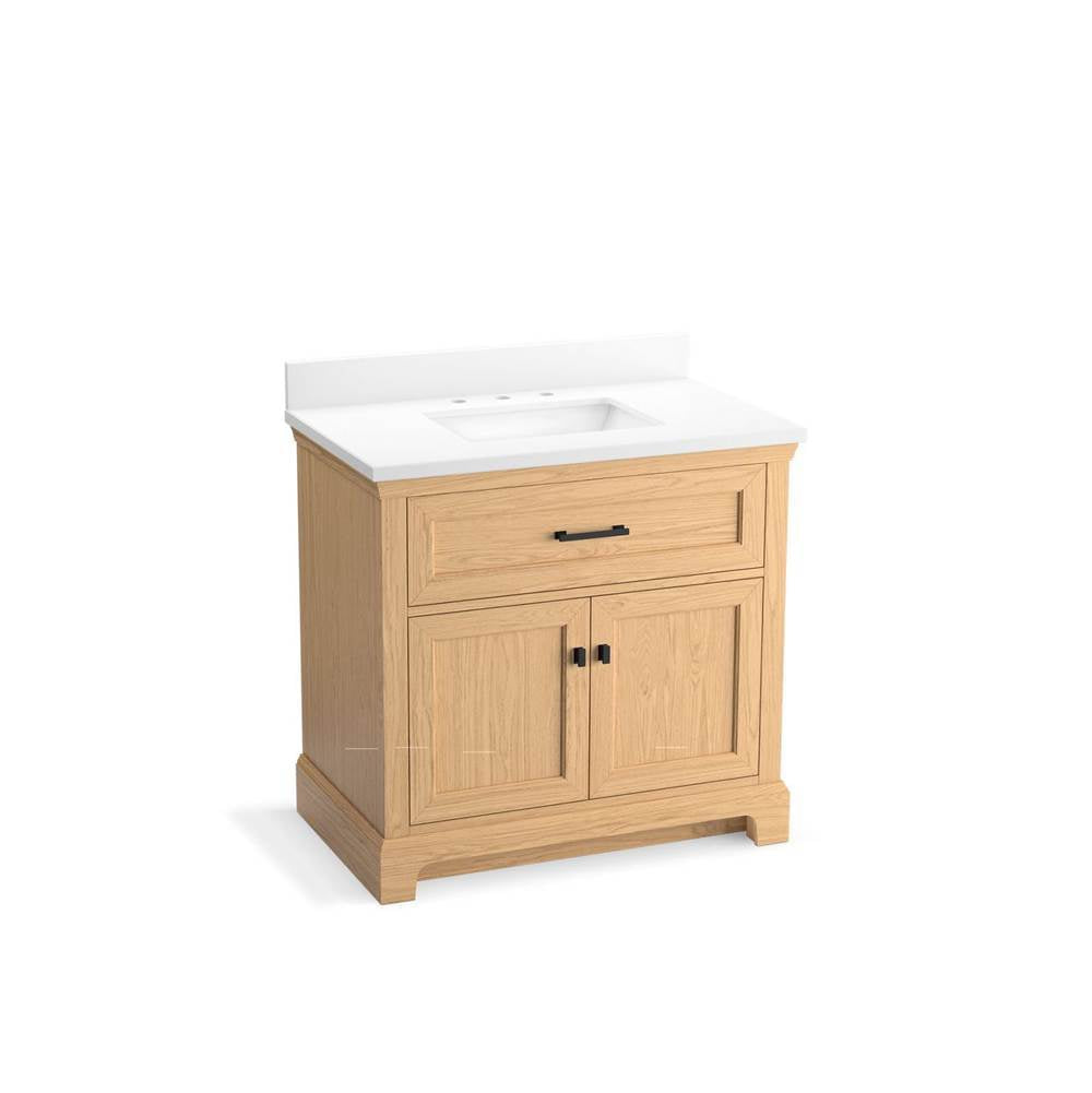 Kohler - CharlemontE 36'' bathroom vanity cabinet with sink and quartz top - Light Oak