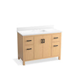 Kohler - Kresla 48'' bathroom vanity cabinet with sink and quartz top - Light Oak