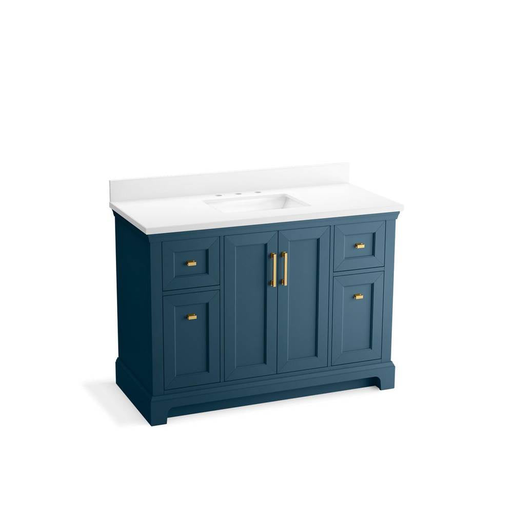 Kohler - CharlemontE 48'' bathroom vanity cabinet with sink and quartz top - Tidal Blue