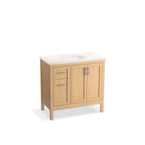 Kohler - HadronE 36'' bathroom vanity cabinet with sink and quartz top - Light Oak