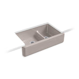 Kohler - Whitehaven Smart Divide 35-3/4'' undermount double-bowl farmhouse kitchen sink - Truffle