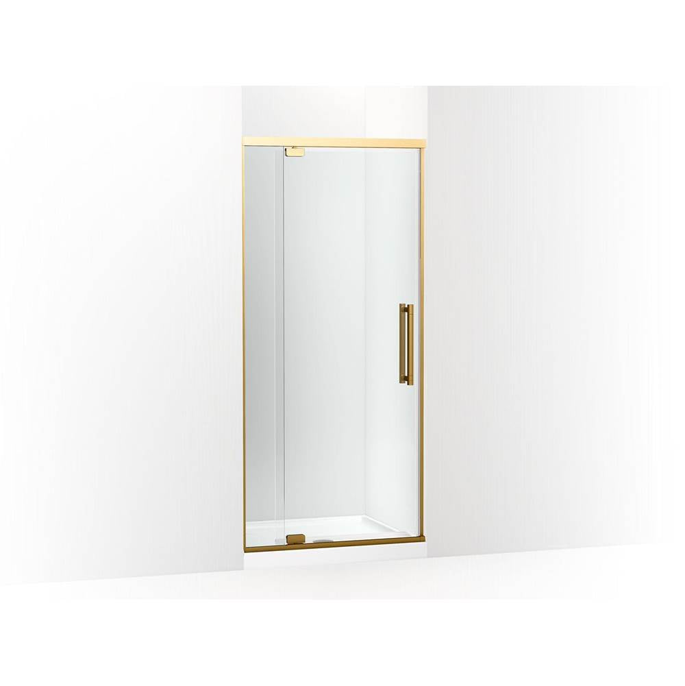 Kohler - PremiseE 76'' H Pivot Shower Door With 5/16''-Thick Glass - Vibrant Brushed Moderne Brass