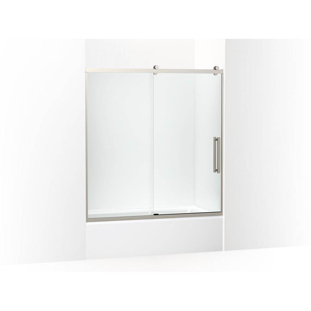 Kohler - PremiseE 61-3/4'' H Sliding Bath Door With 5/16''-Thick Glass - Anodized Brushed Nickel