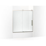 Kohler - PremiseE 61-3/4'' H Sliding Bath Door With 5/16''-Thick Glass - Anodized Brushed Nickel