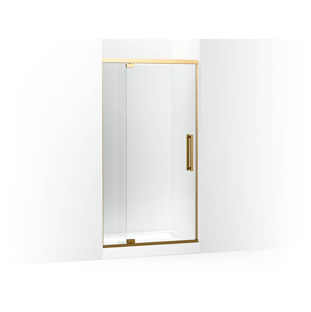 Kohler - PremiseE 76'' H Pivot Shower Door With 5/16''-Thick Glass - Vibrant Brushed Moderne Brass