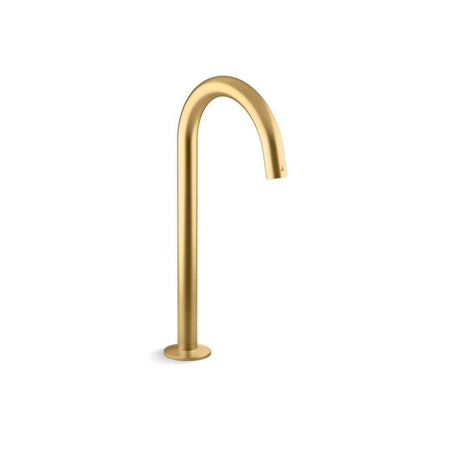 Kohler - Components Touchless single-hole lavatory faucet with Kinesis sensor technology, Tube design, 0.5 gpm - Vibrant Brushed Moderne Brass