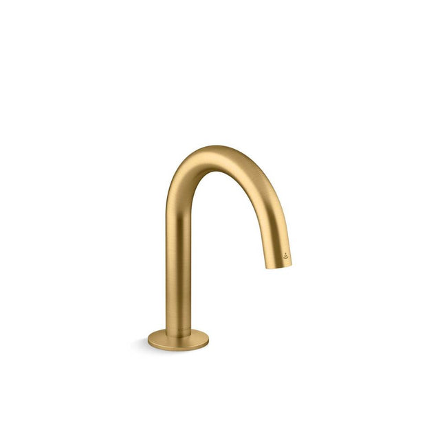 Kohler - Components Touchless single-hole lavatory faucet with Kinesis sensor technology, Tube design, 0.5 gpm - Vibrant Brushed Moderne Brass