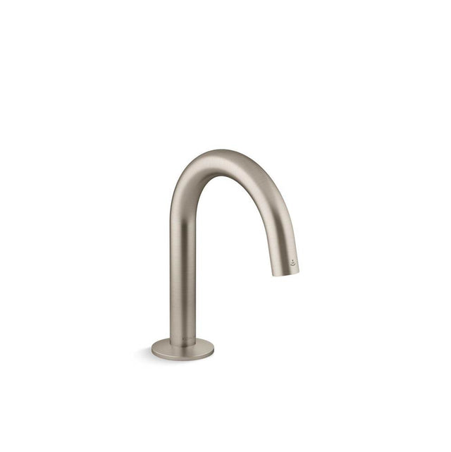 Kohler - Components Touchless single-hole lavatory faucet with Kinesis sensor technology, Tube design, 0.5 gpm - Vibrant Brushed Nickel