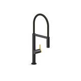 Kohler - Components Semi-professional kitchen sink faucet with two-function sprayhead - Matte Black with Brushed Moderne Brass