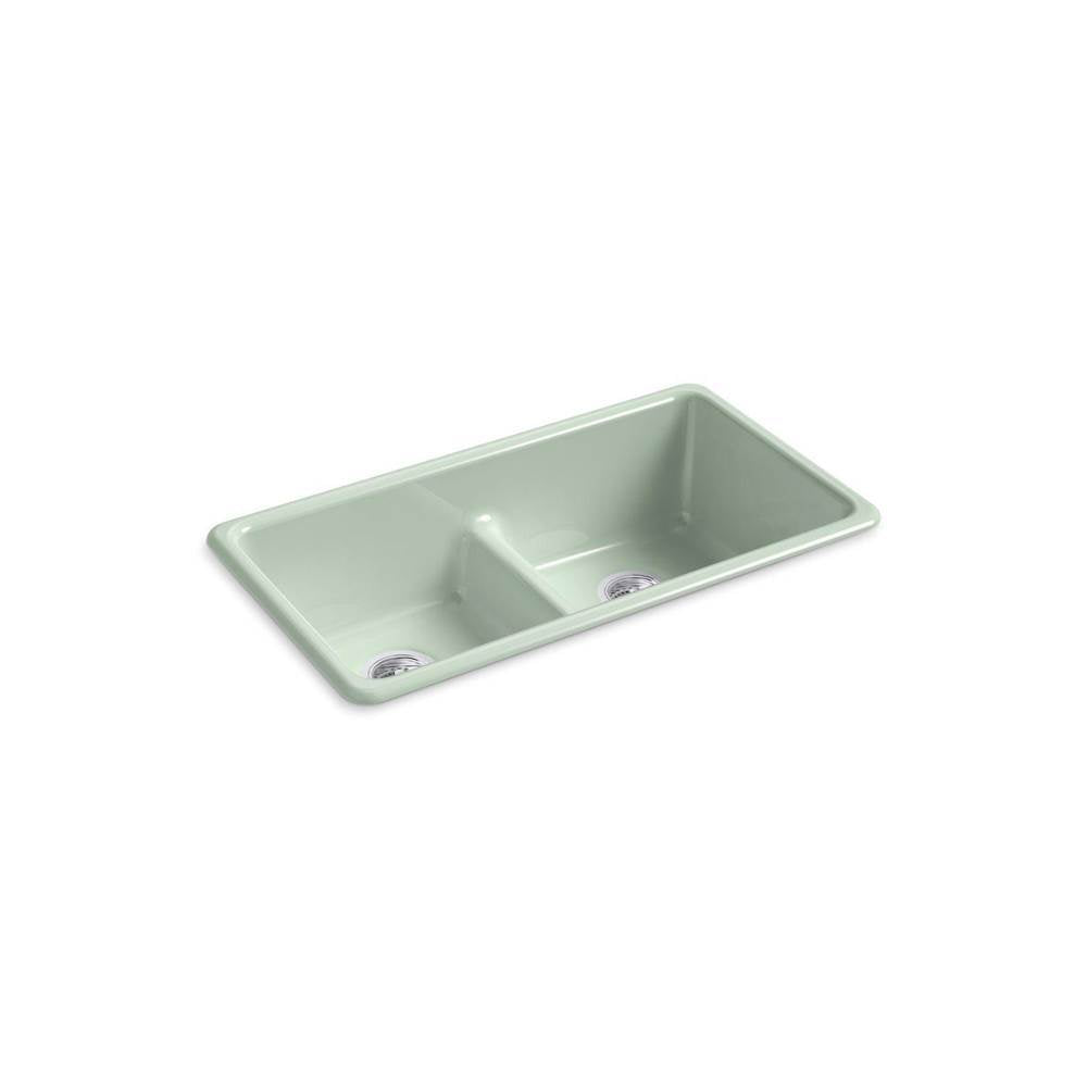 Kohler - Iron/Tones Smart Divide 33'' top-/undermount double-bowl kitchen sink - Aspen Green