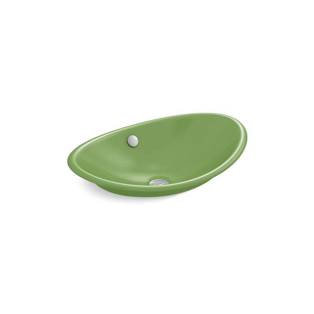 Kohler - Iron Plains 20-3/4'' oval vessel bathroom sink - Fresh Green Exterior with Fresh Green Interior