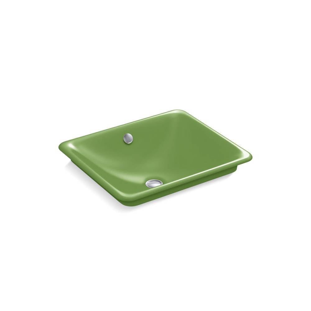 Kohler - Iron Plains 18-1/2'' rectangular vessel bathroom sink - Fresh Green Exterior with Fresh Green Interior