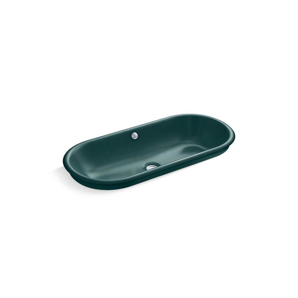 Kohler - Iron Plains 33'' oval drop-in / undermount / vessel bathroom sink - Teal Exterior with Teal Interior