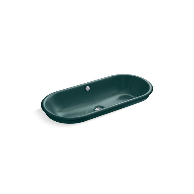 Kohler - Iron Plains 33'' oval drop-in / undermount / vessel bathroom sink - Teal Exterior with Teal Interior