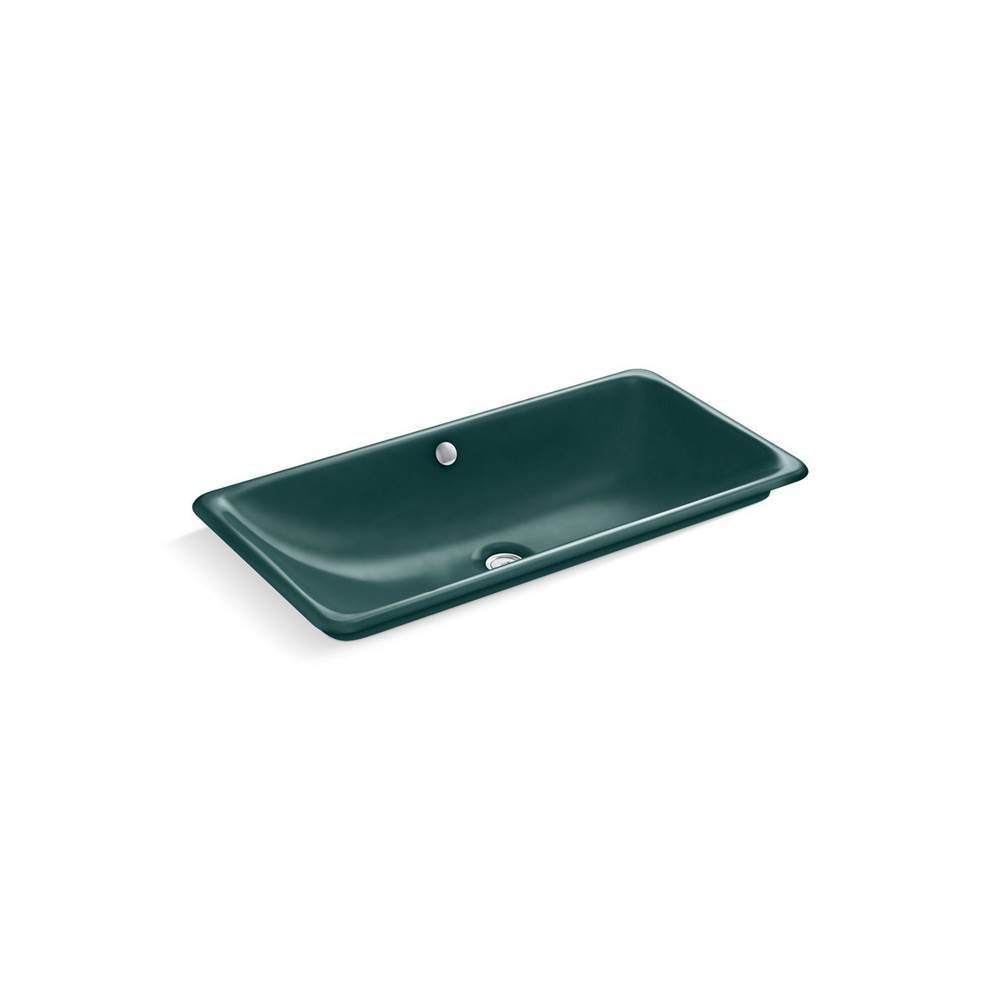 Kohler - Iron Plains 30'' rectangular drop-in / undermount / vessel bathroom sink - Teal Exterior with Teal Interior