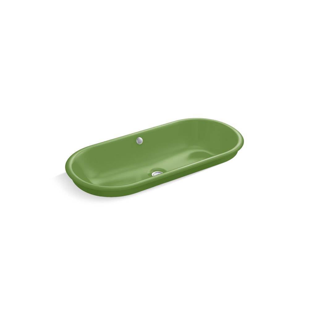 Kohler - Iron Plains 33'' oval drop-in / undermount / vessel bathroom sink - Fresh Green Exterior with Fresh Green Interior