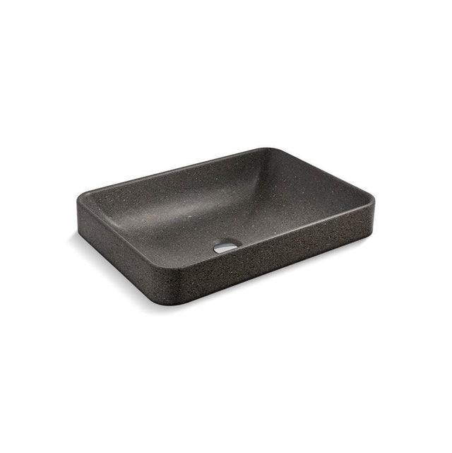 Kohler - WasteLAB Vox 23'' rectangular vessel bathroom sink, no overflow - Ashen