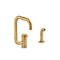 Kohler - Components Single-handle kitchen sink faucet with two-function extended-reach spout and side sprayer - Vibrant Brushed Moderne Brass