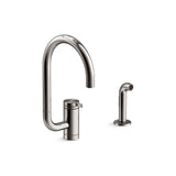 Kohler - Components Single-handle kitchen sink faucet with two-function extended-reach spout and side sprayer - Vibrant Titanium