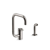 Kohler - Components Single-handle kitchen sink faucet with two-function extended-reach spout and side sprayer - Vibrant Titanium