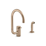 Kohler - Components Single-handle kitchen sink faucet with two-function extended-reach spout and side sprayer - Vibrant Brushed Bronze