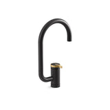 Kohler - Components Single-handle bar sink faucet with two-function extended-reach spout - Matte Black with Brushed Moderne Brass