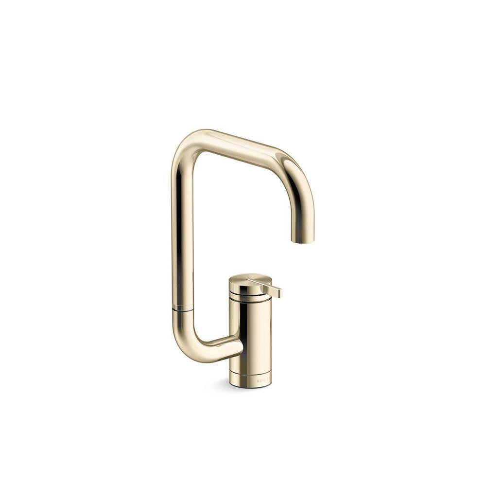 Kohler - Components Single-handle bar sink faucet with two-function extended-reach spout - Vibrant French Gold