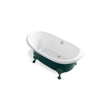 Kohler - ArtifactsE 66-1/8'' x 32-1/2'' freestanding bath - Teal Exterior with White Interior