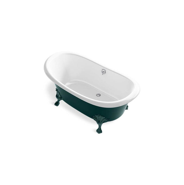 Kohler - ArtifactsE 66-1/8'' x 32-1/2'' freestanding bath - Teal Exterior with White Interior