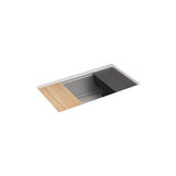 Kohler - BillingsE 32-1/2'' undermount single-bowl workstation kitchen sink - Matte Grey