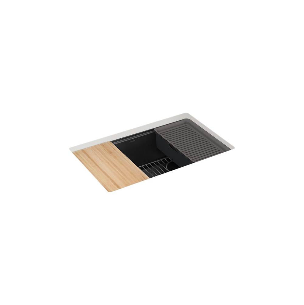 Kohler - BillingsE 29'' undermount single-bowl workstation kitchen sink - Matte Black