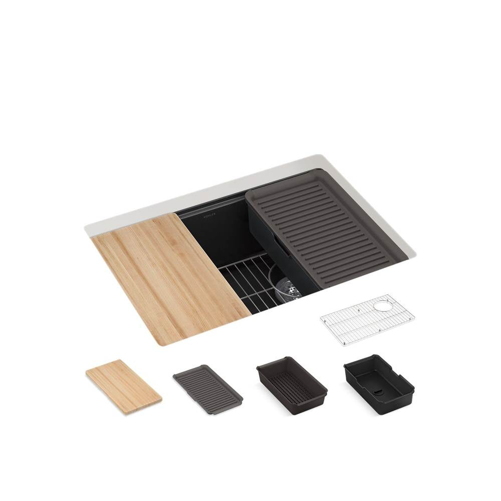 BillingsE 27'' undermount single-bowl workstation kitchen sink