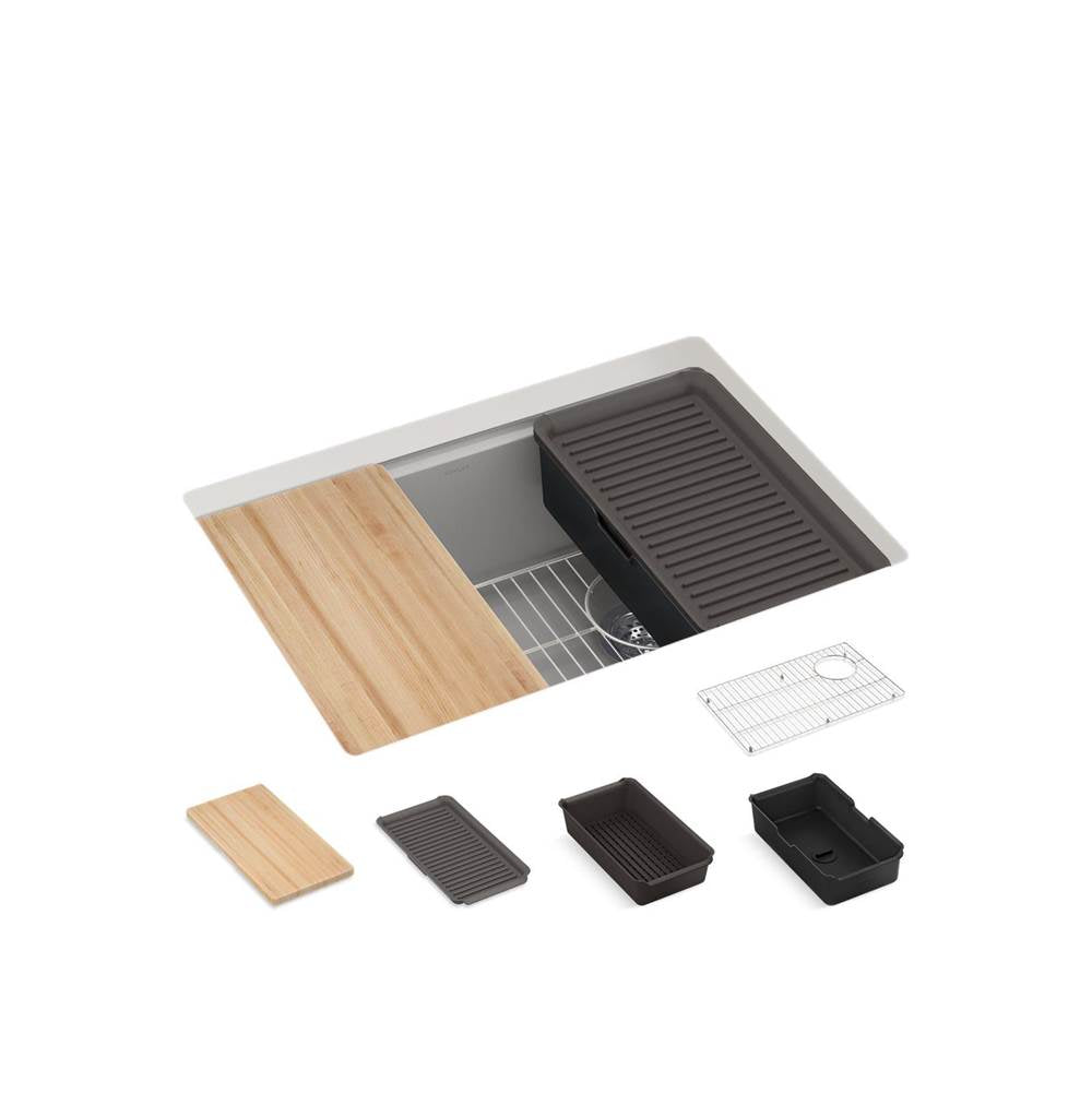 BillingsE 27'' undermount single-bowl workstation kitchen sink