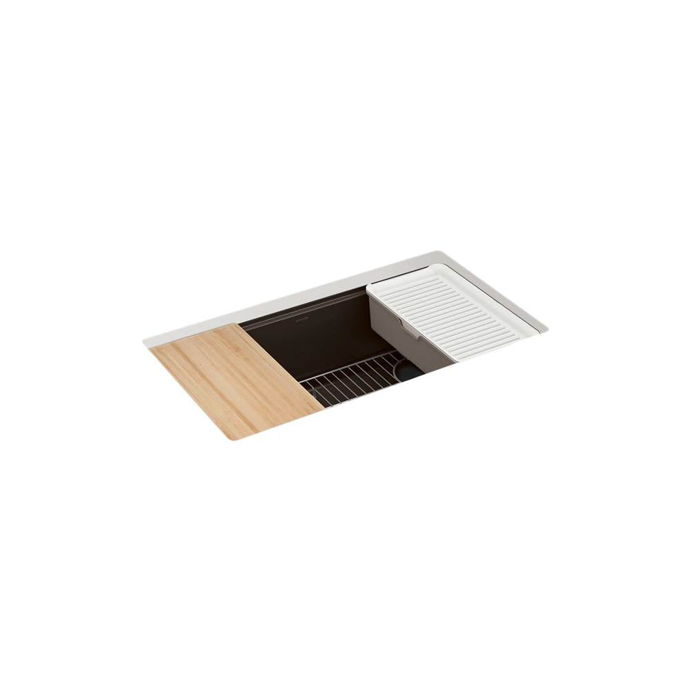 Kohler - BillingsE 32-1/2'' undermount single-bowl workstation kitchen sink - Matte Brown