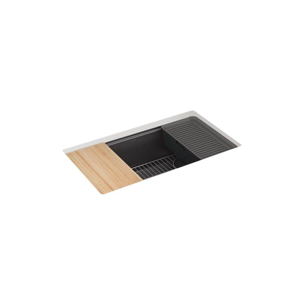 Kohler - BillingsE 32-1/2'' undermount single-bowl workstation kitchen sink - Matte Graphite