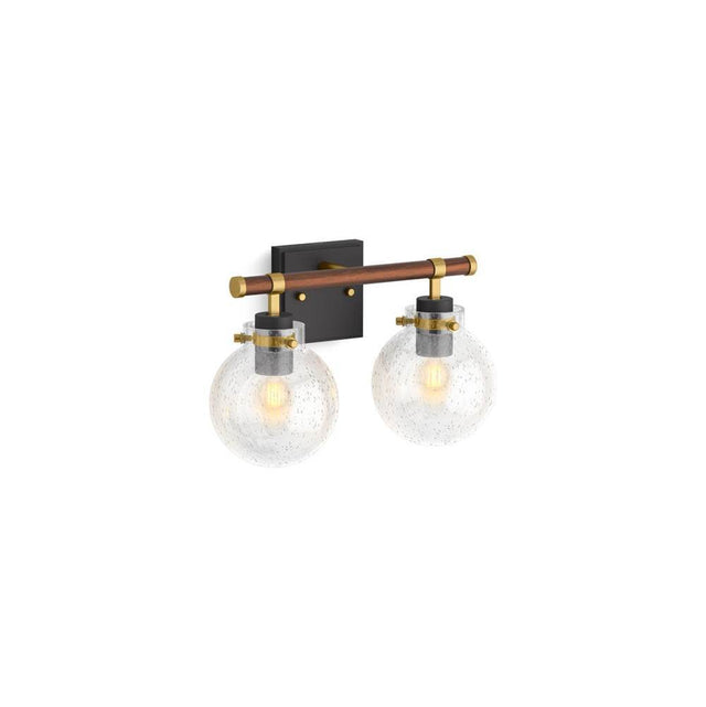 Kohler - Holt Two-light sconce - Matte Black with Brushed Moderne Brass